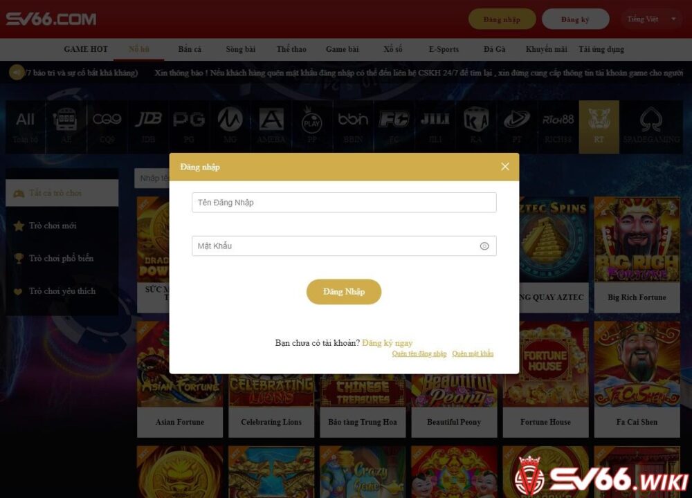 Hướng dẫn đăng nhập tài khoản để trải nghiệm game nổ hũ online