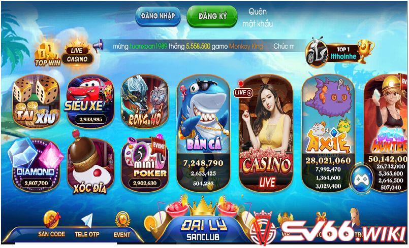 Cổng game San Club có những trò chơi gì?