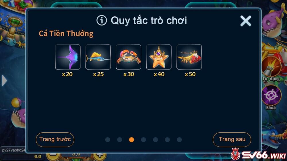 Tỷ lệ nhân thưởng của cá tiền thưởng 