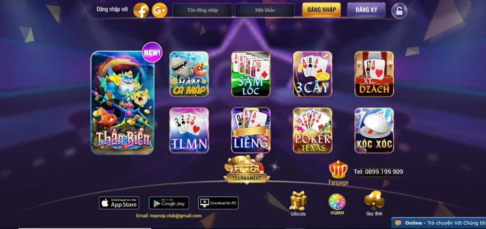 Giao diện thiết kế bắt mắt, ấn tượng của cổng game Rikvip